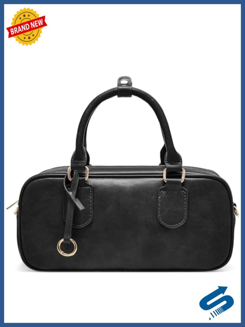 Women's Vegan Leather Satchel Handbag Top Handle Shoulder Purse Mini